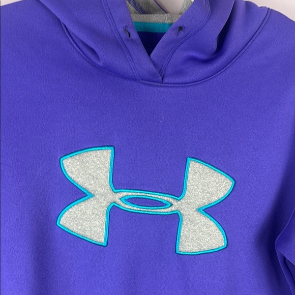 Under Armour Storm Vibrant Purple Hoodie with Teal and Gray Logo Size Medium - Picture 7 of 12